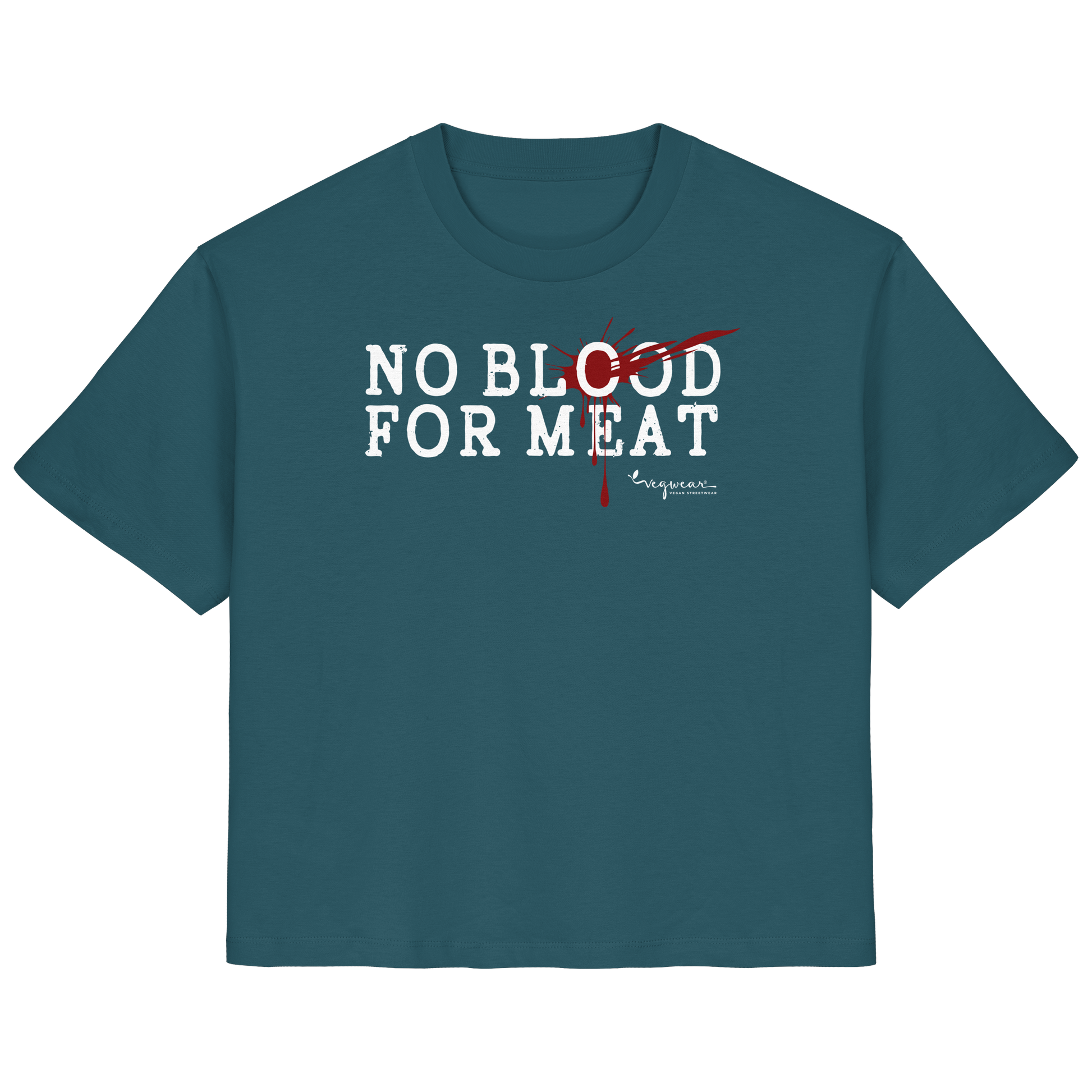 100% vegane T-Shirt für Damen: 'no blood for meat' | vegwear