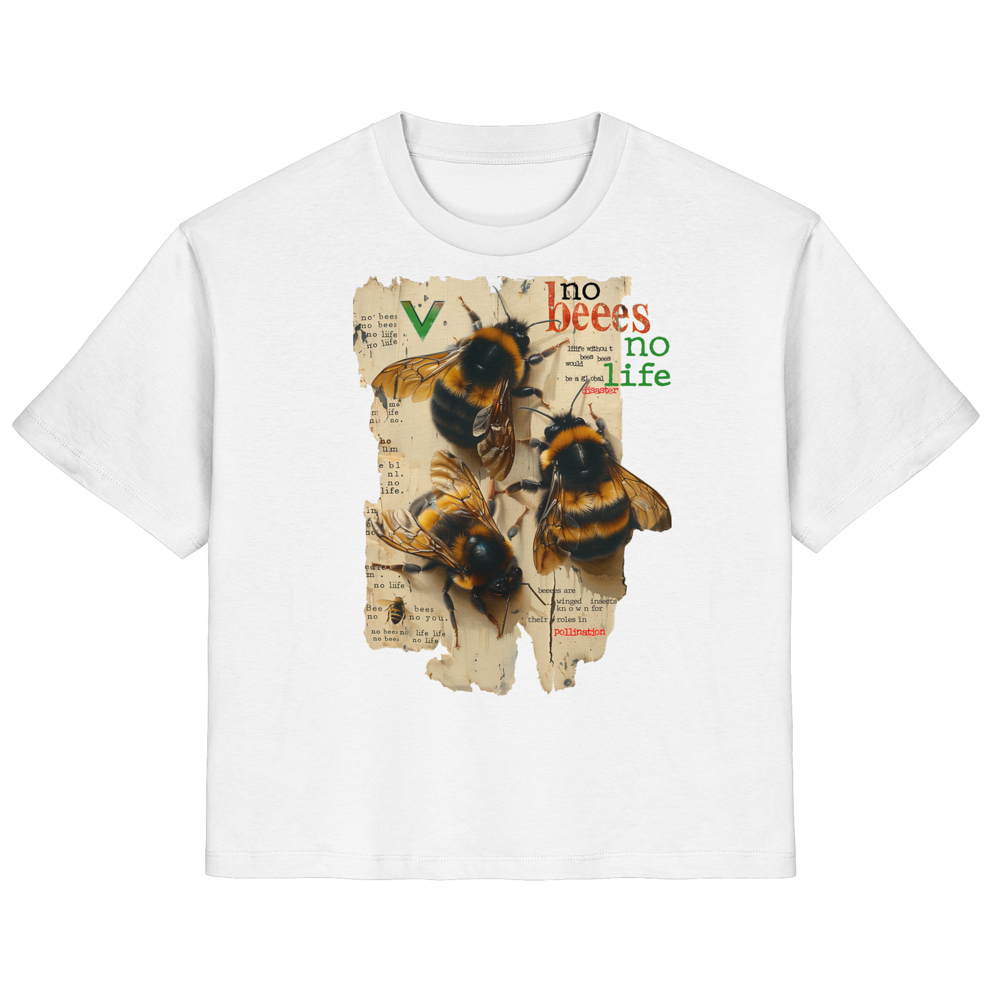 vegwear "no bees no life" 2.0 - Damen T-Shirt, bio, vegan