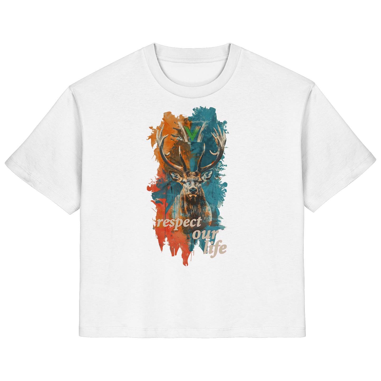 vegwear "respect our life - Hirsch" - Damen T-Shirt