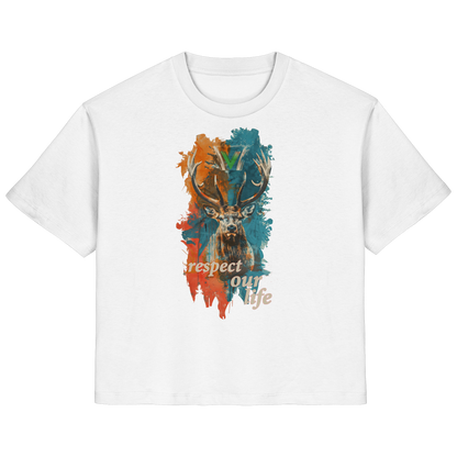 vegwear "respect our life - Hirsch" - Damen T-Shirt