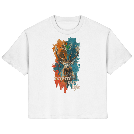 vegwear "respect our life - Hirsch" - Damen T-Shirt