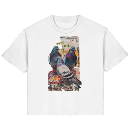 vegwear "respect our life - Tauben" - Damen Bio T-Shirt, nachhaltig, fair