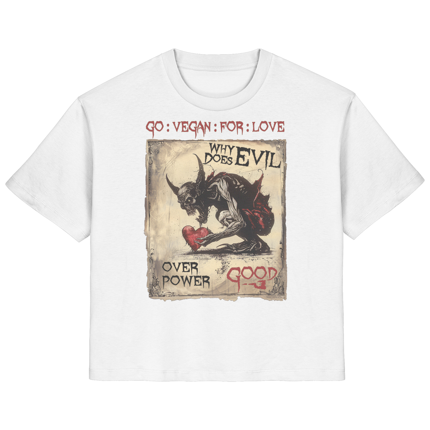 vegwear "why does evil" - Damen Bio T-Shirt