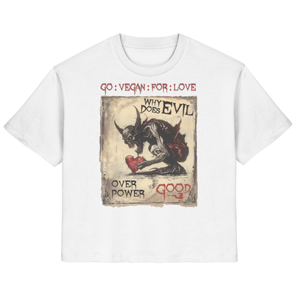 vegwear "why does evil" - Damen Bio T-Shirt