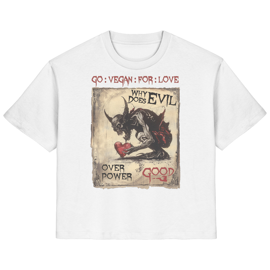 vegwear "why does evil" - Damen Bio T-Shirt