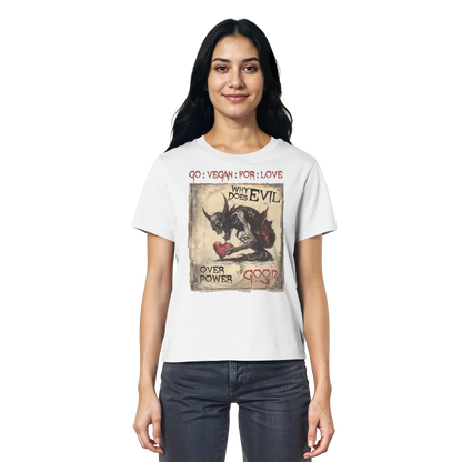 vegwear "why does evil" - Damen Bio T-Shirt
