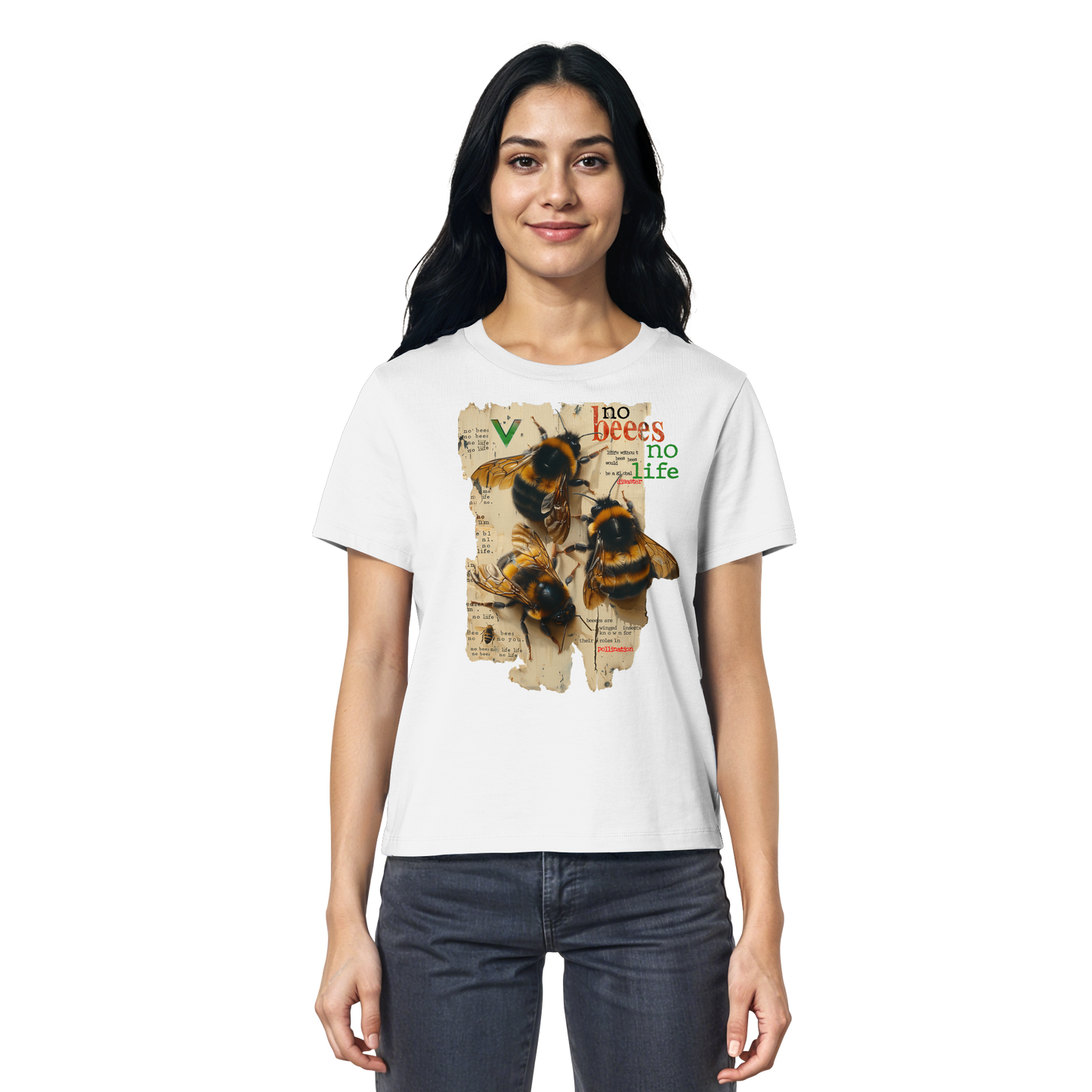 vegwear "no bees no life" 2.0 - Damen T-Shirt, bio, vegan