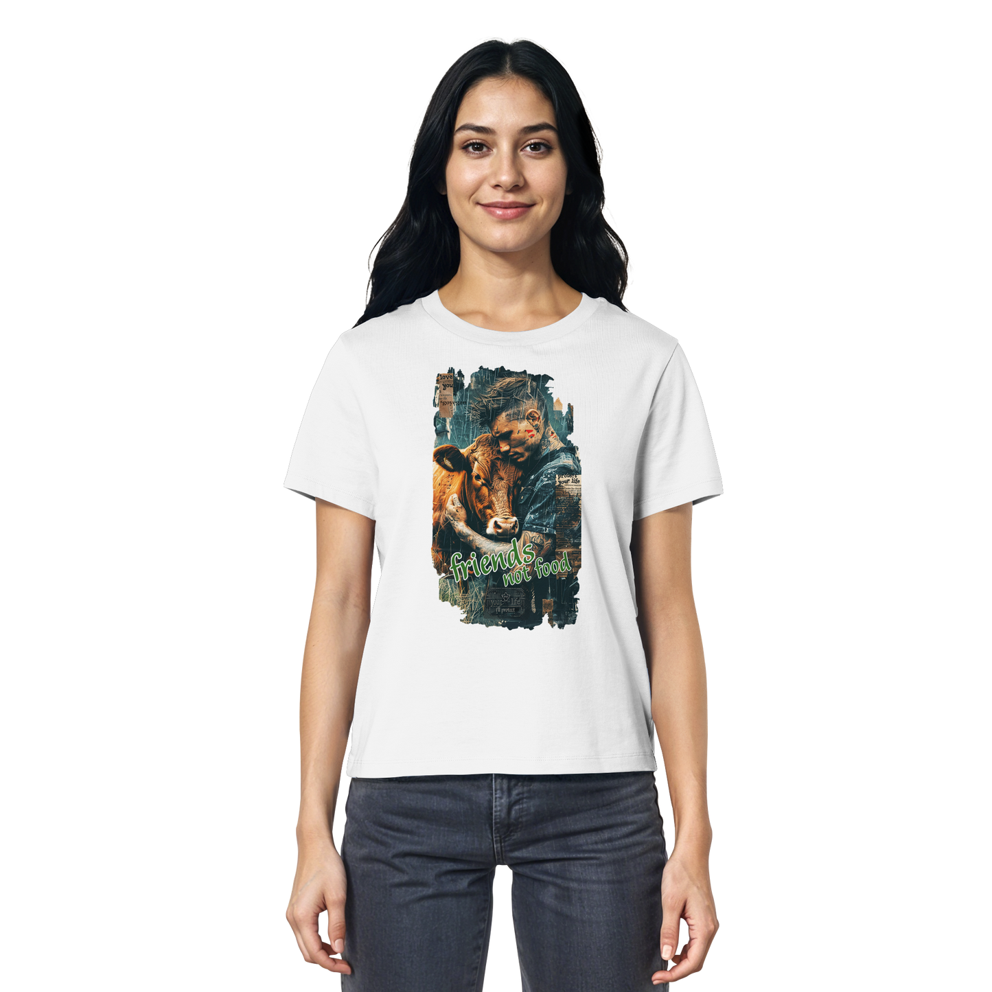 vegwear "friends not food" - Damen Bio T-Shirt, bio, fair