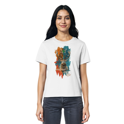 vegwear "respect our life - Hirsch" - Damen T-Shirt