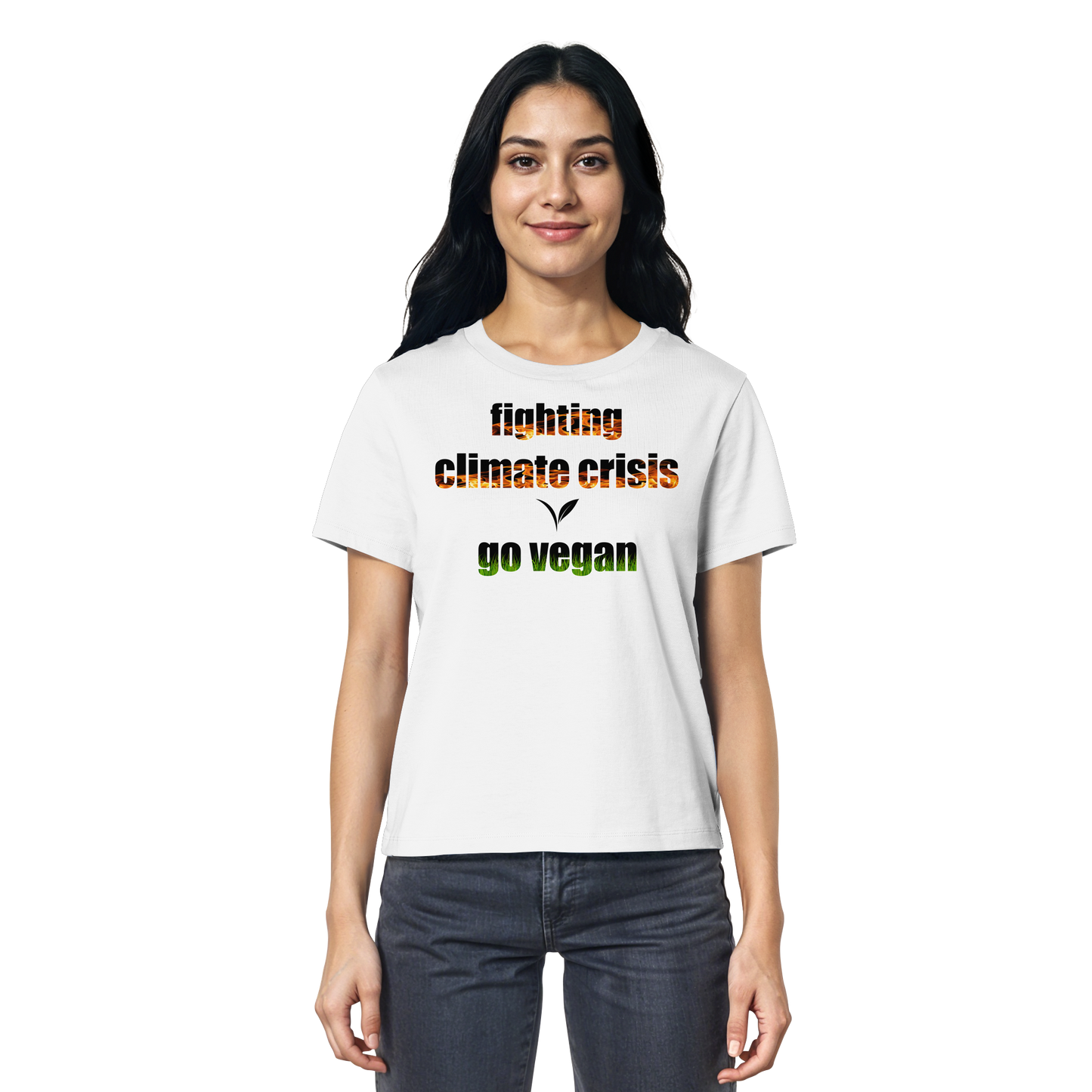 vegwear "fighting climate cirsis" - Damen Bio T-Shirt vegan & klimafreundlich