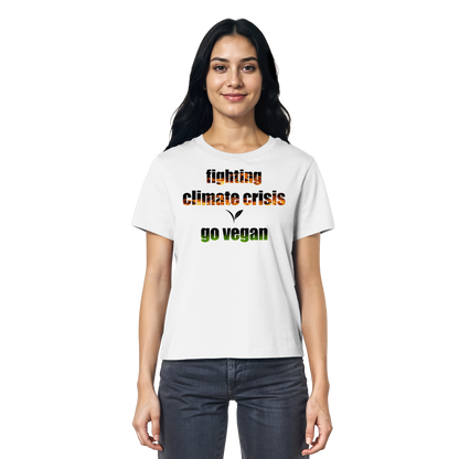 vegwear "fighting climate cirsis" - Damen Bio T-Shirt vegan & klimafreundlich
