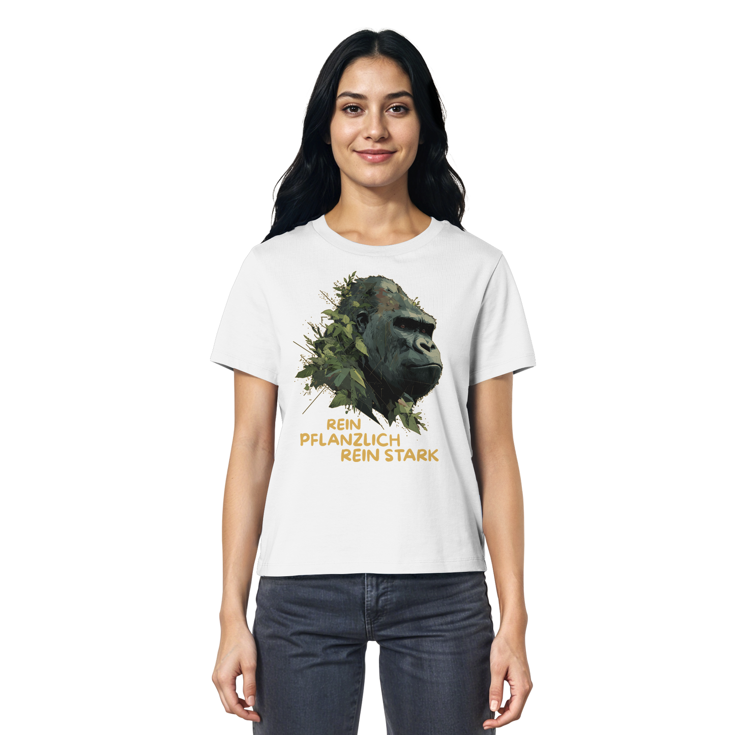 vegwear "Gorilla, rein pflanzlich rein stark" - Damen T-Shirt, bio, vegan