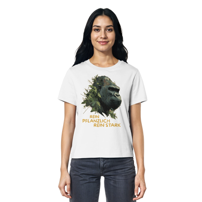 vegwear "Gorilla, rein pflanzlich rein stark" - Damen T-Shirt, bio, vegan