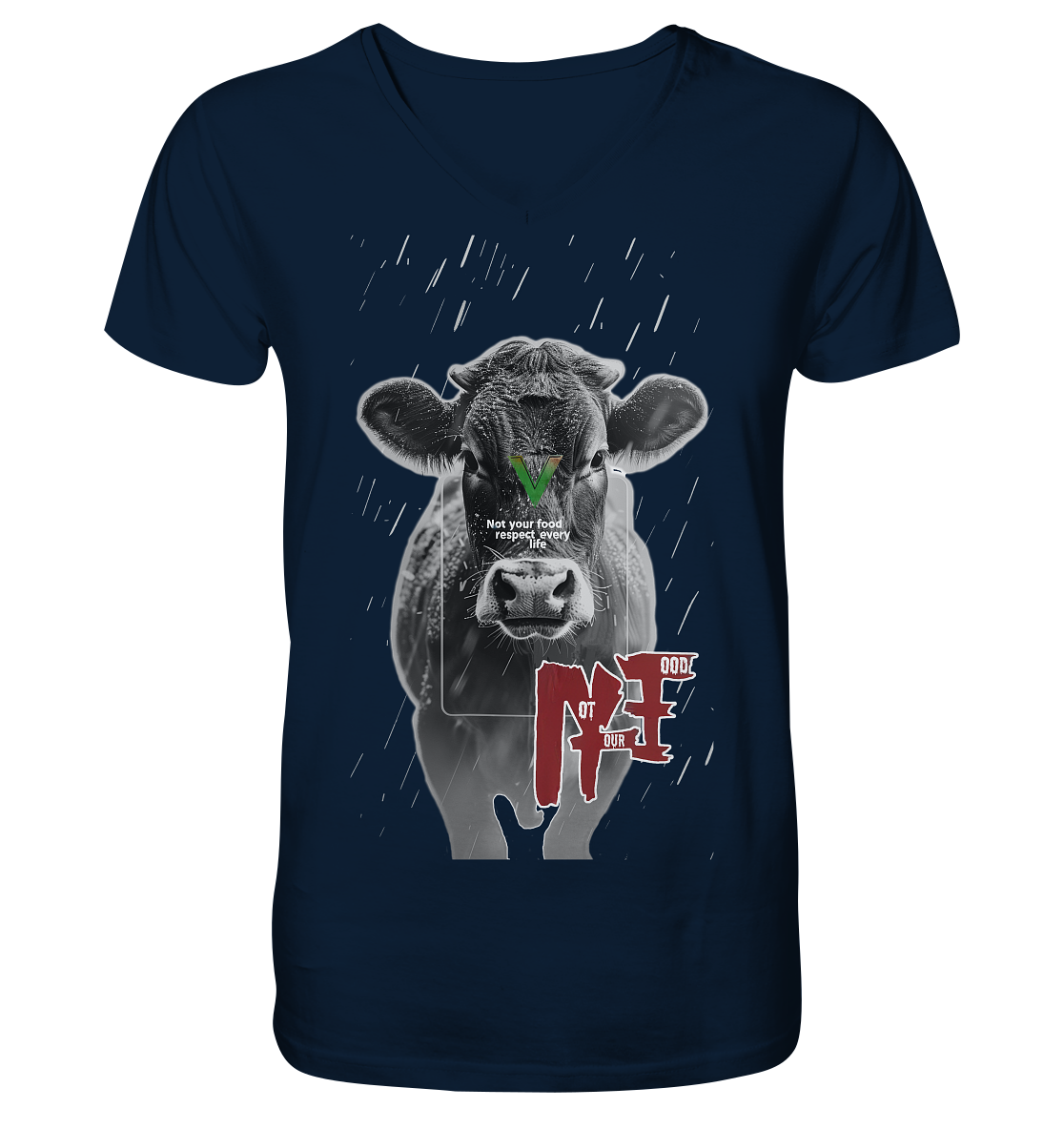Motiv "not your food" - Herren Bio T-Shirt V-Ausschnitt