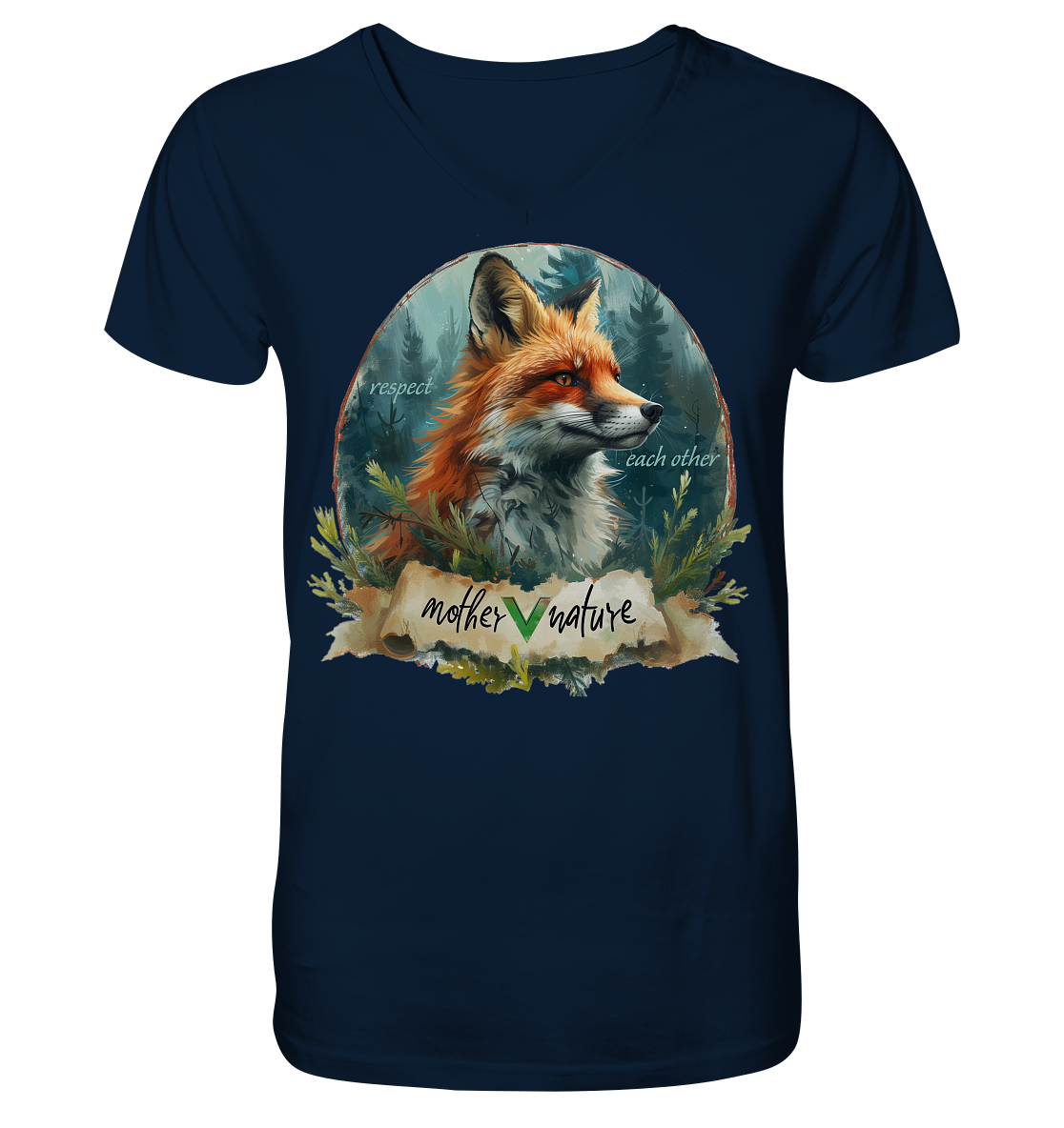 vegwear "respect each other" - Herren T-Shirt mit V-Ausschnitt, bio, vegan