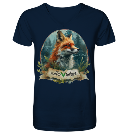 vegwear "respect each other" - Herren T-Shirt mit V-Ausschnitt, bio, vegan