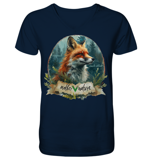 vegwear "respect each other" - Herren T-Shirt mit V-Ausschnitt, bio, vegan