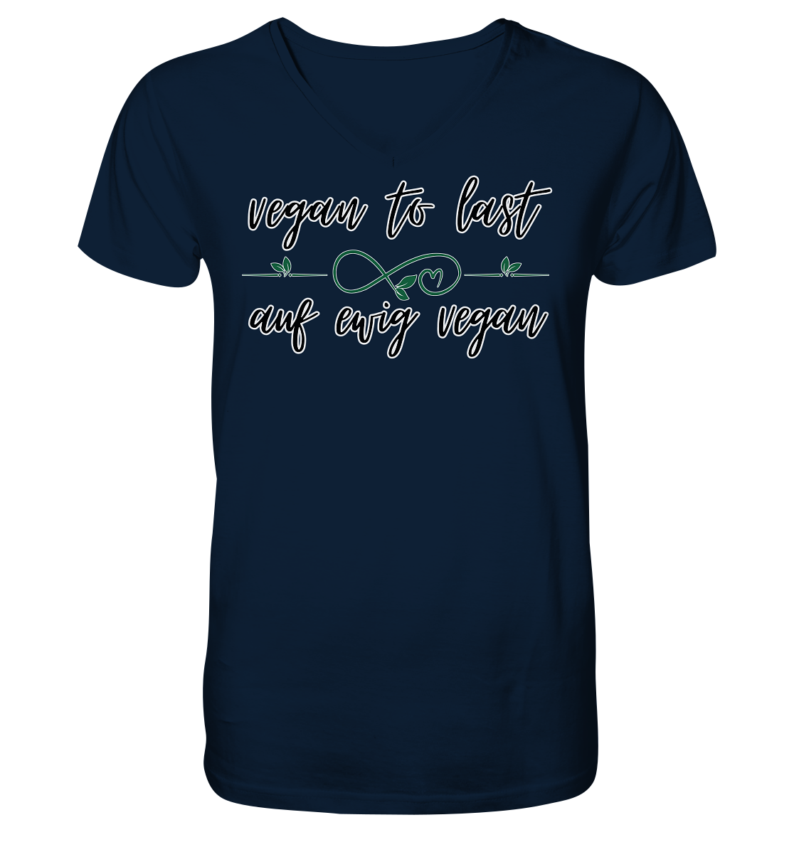 vegwear "vegan to last" - Herren T-Shirt mit V-Ausschnitt, bio, vegan