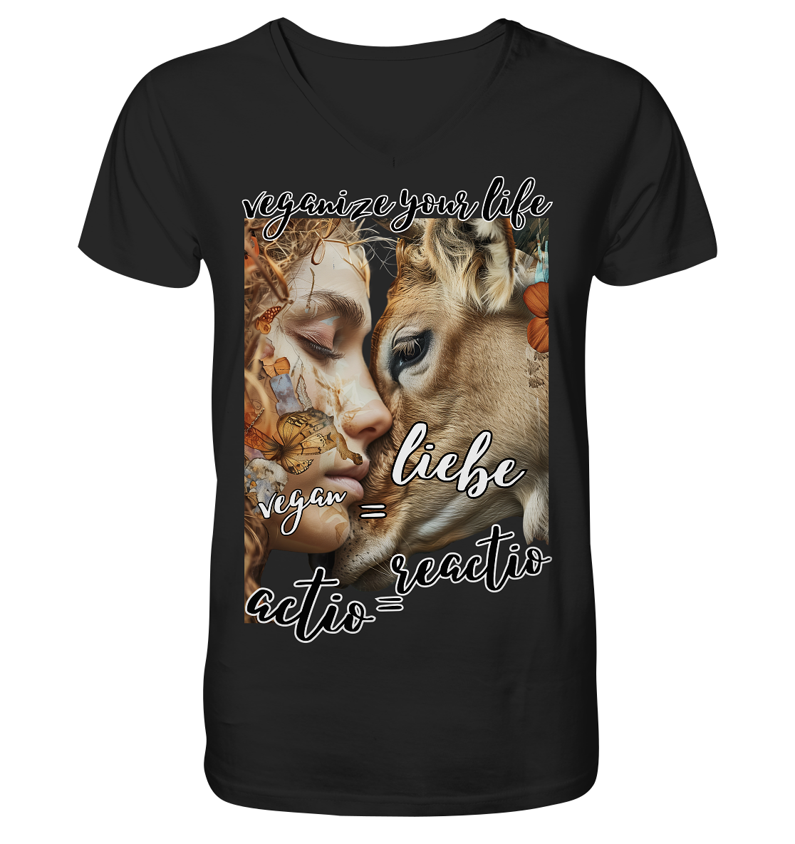 Motif "actio = reactio" - Men's Organic T-Shirt V-Neck