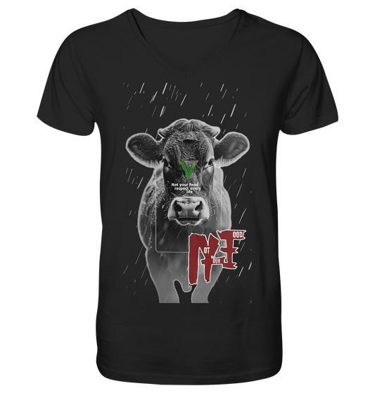 Motiv "not your food" - Herren Bio T-Shirt V-Ausschnitt