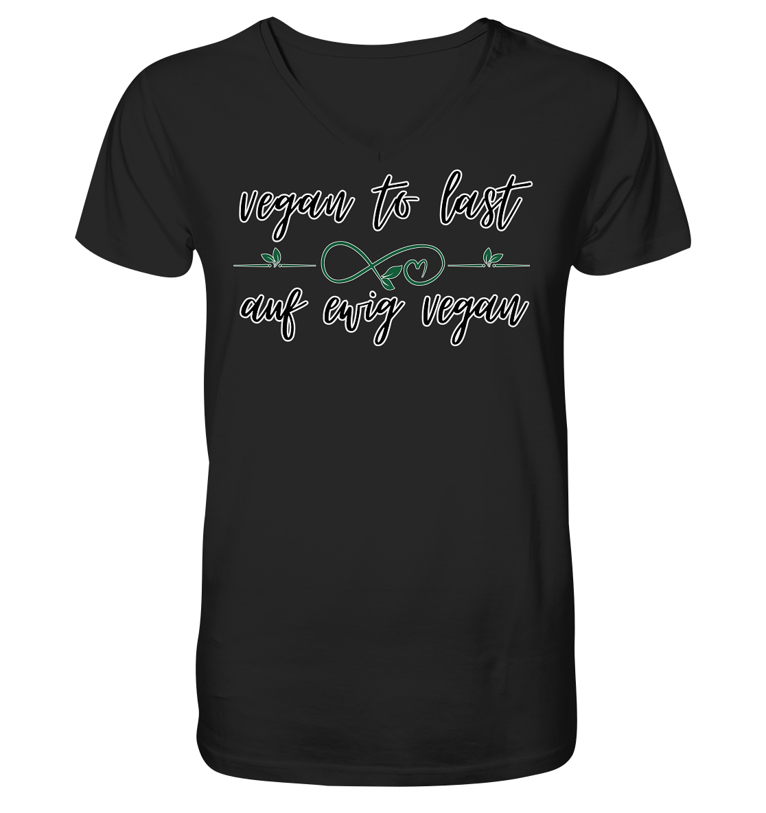 vegwear "vegan to last" - Herren T-Shirt mit V-Ausschnitt, bio, vegan