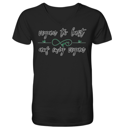 vegwear "vegan to last" - Herren T-Shirt mit V-Ausschnitt, bio, vegan