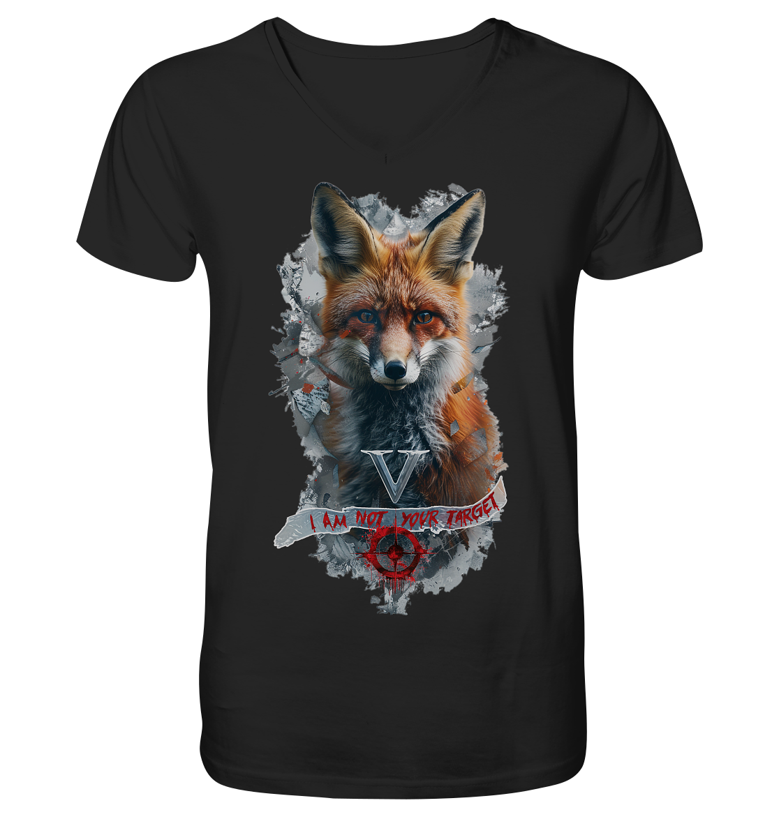 Motiv "not your target" - Herren Bio T-Shirt V-Ausschnitt