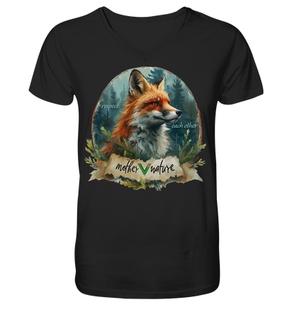 vegwear "respect each other" - Herren T-Shirt mit V-Ausschnitt, bio, vegan