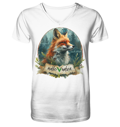 vegwear "respect each other" - Herren T-Shirt mit V-Ausschnitt, bio, vegan