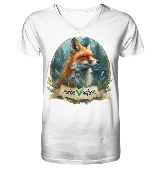 vegwear "respect each other" - Herren T-Shirt mit V-Ausschnitt, bio, vegan