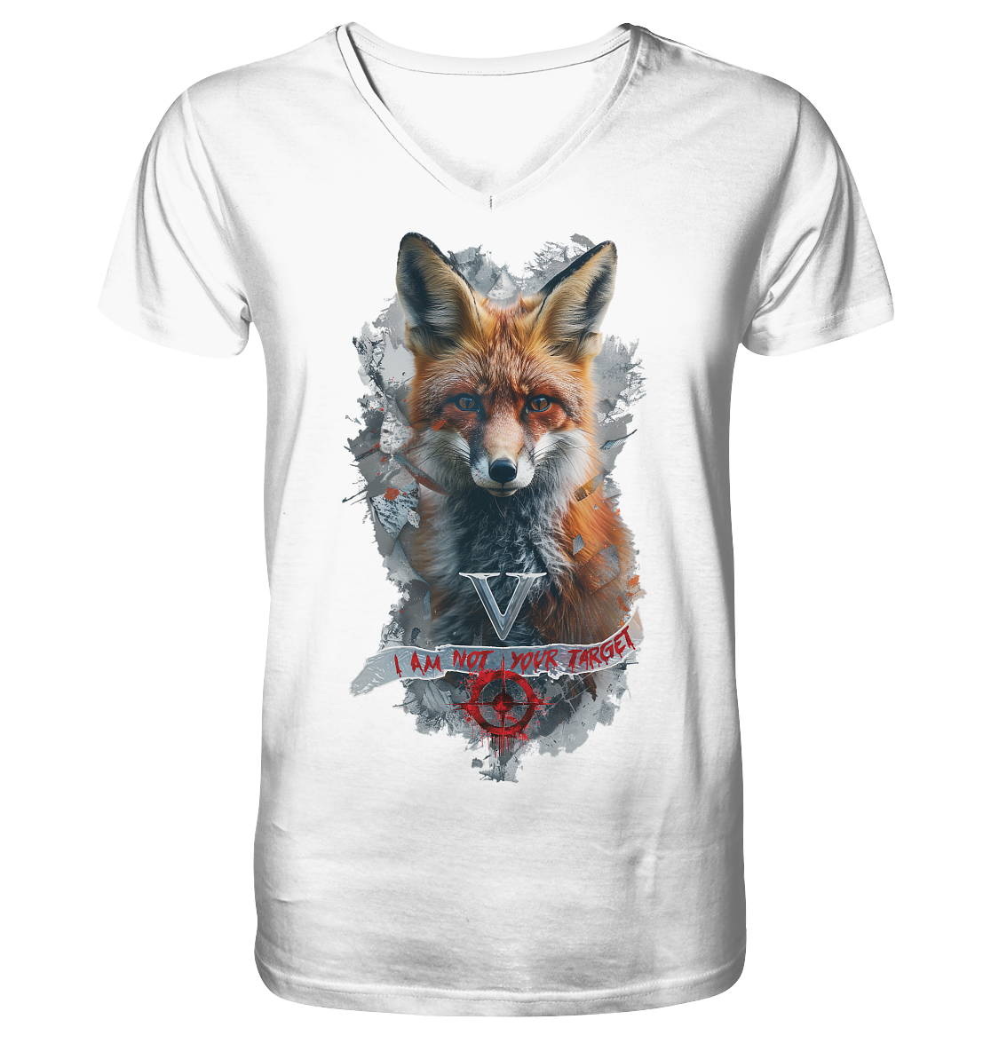 Motiv "not your target" - Herren Bio T-Shirt V-Ausschnitt