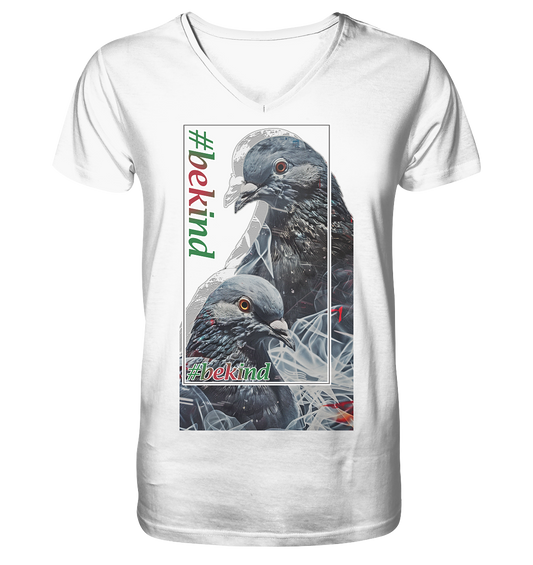 Motiv "be kind" - Herren Bio T-Shirt V-Ausschnitt