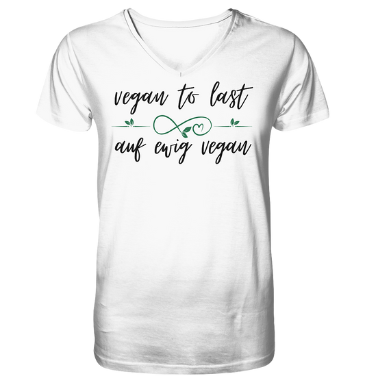 vegwear "vegan to last" - Herren T-Shirt mit V-Ausschnitt, bio, vegan