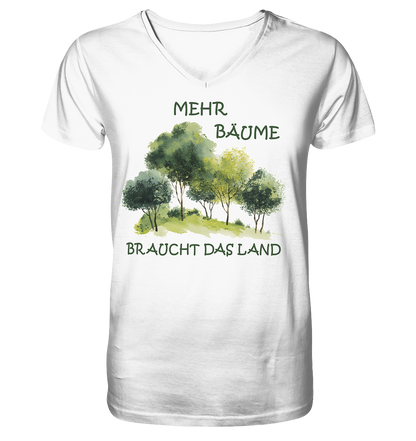 vegwear "mehr Bäume braucht das Land" - Herren Bio T-Shirt mit V-Ausschnitt, vegan, fair, nachhaltig
