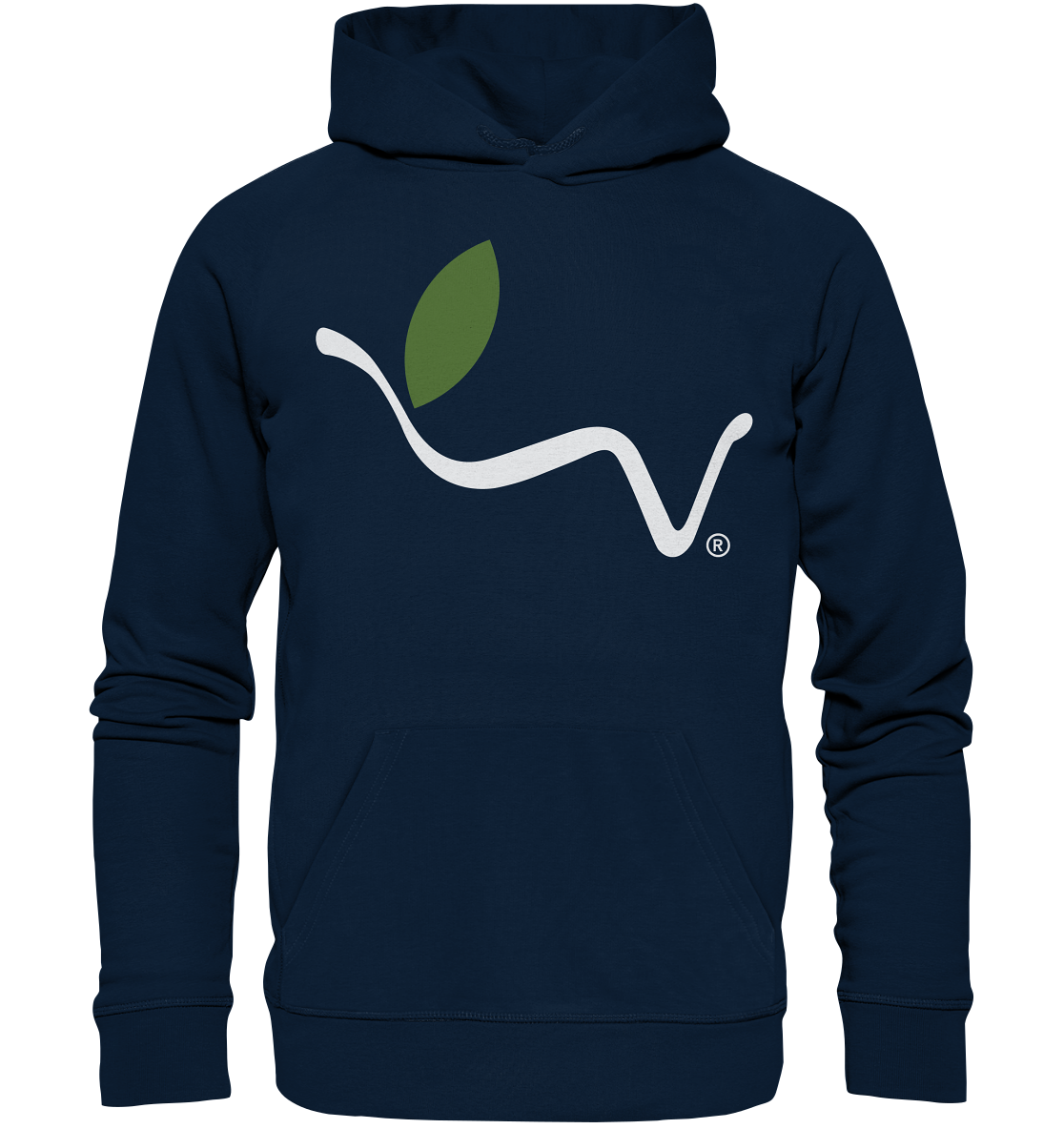 Motiv "vegwear Logo, weiß" - unisex Bio Hoodie / Kapuzenpulli