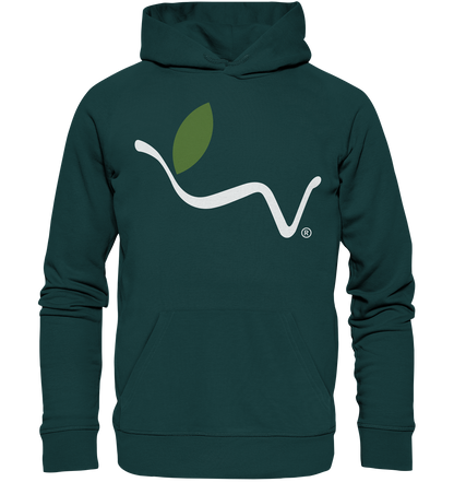 Motiv "vegwear Logo, weiß" - unisex Bio Hoodie / Kapuzenpulli