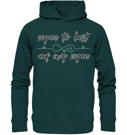Motiv "vegan to last" - unisex Bio Hoodie / Kapuzenpulli