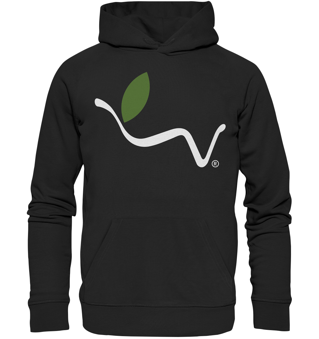 Motiv "vegwear Logo, weiß" - unisex Bio Hoodie / Kapuzenpulli