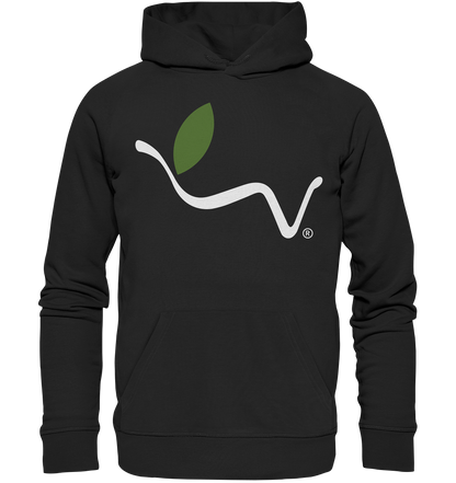 Motiv "vegwear Logo, weiß" - unisex Bio Hoodie / Kapuzenpulli