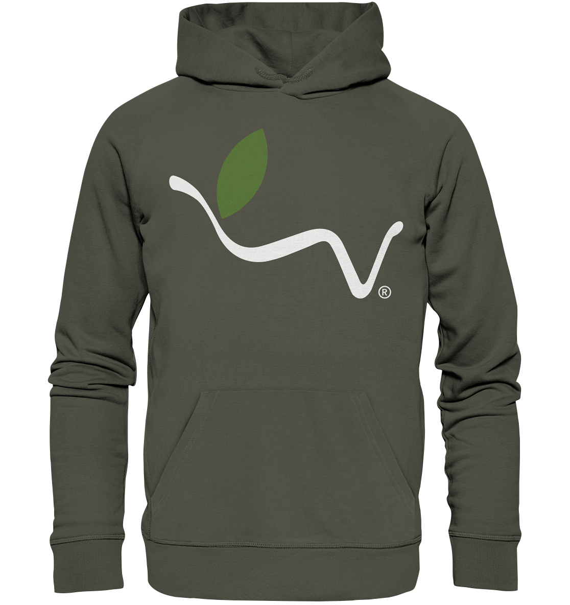 Motiv "vegwear Logo, weiß" - unisex Bio Hoodie / Kapuzenpulli