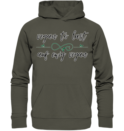 Motiv "vegan to last" - unisex Bio Hoodie / Kapuzenpulli
