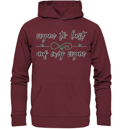 Motiv "vegan to last" - unisex Bio Hoodie / Kapuzenpulli