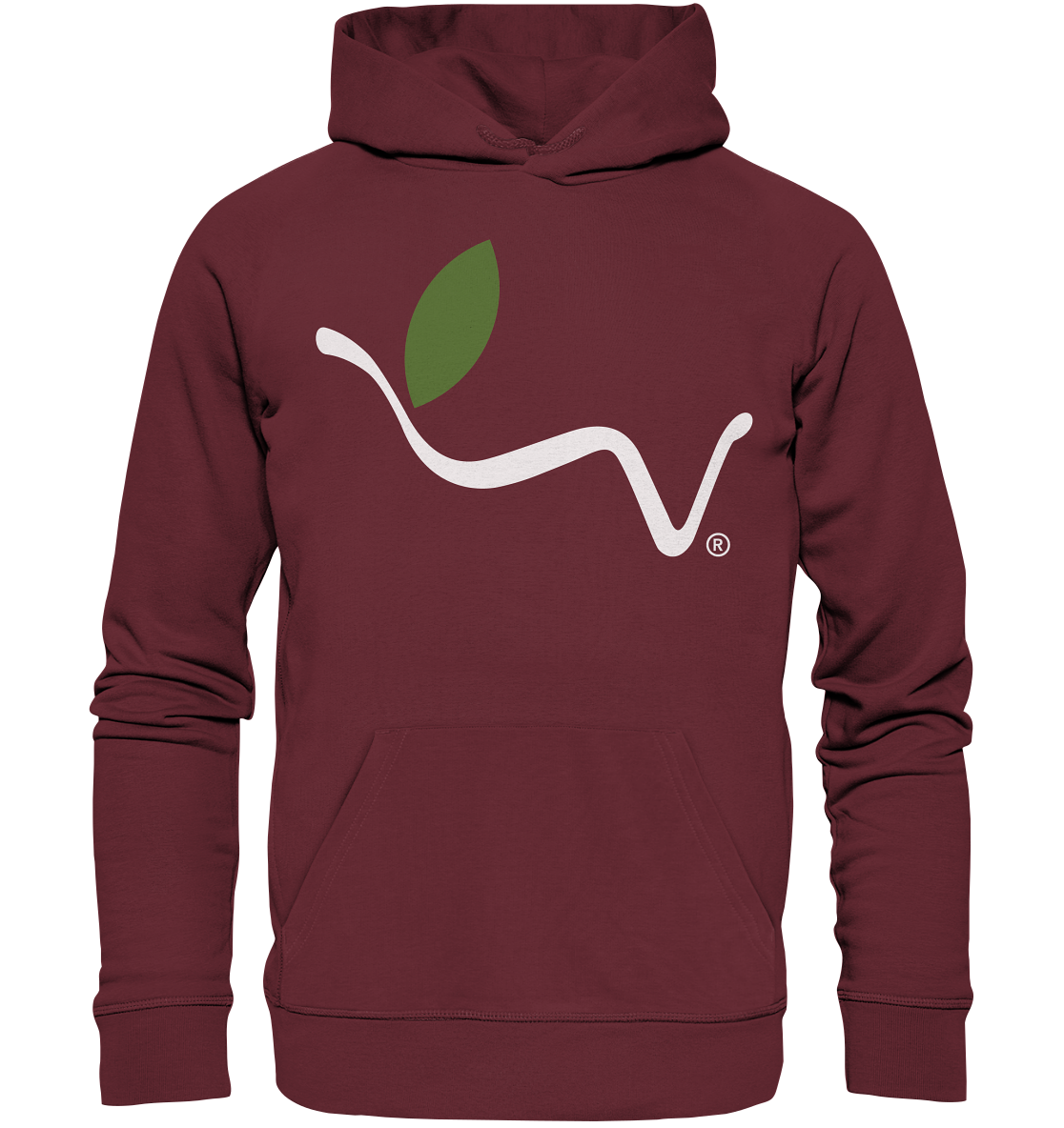 Motiv "vegwear Logo, weiß" - unisex Bio Hoodie / Kapuzenpulli