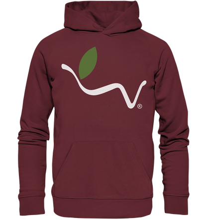 Motiv "vegwear Logo, weiß" - unisex Bio Hoodie / Kapuzenpulli
