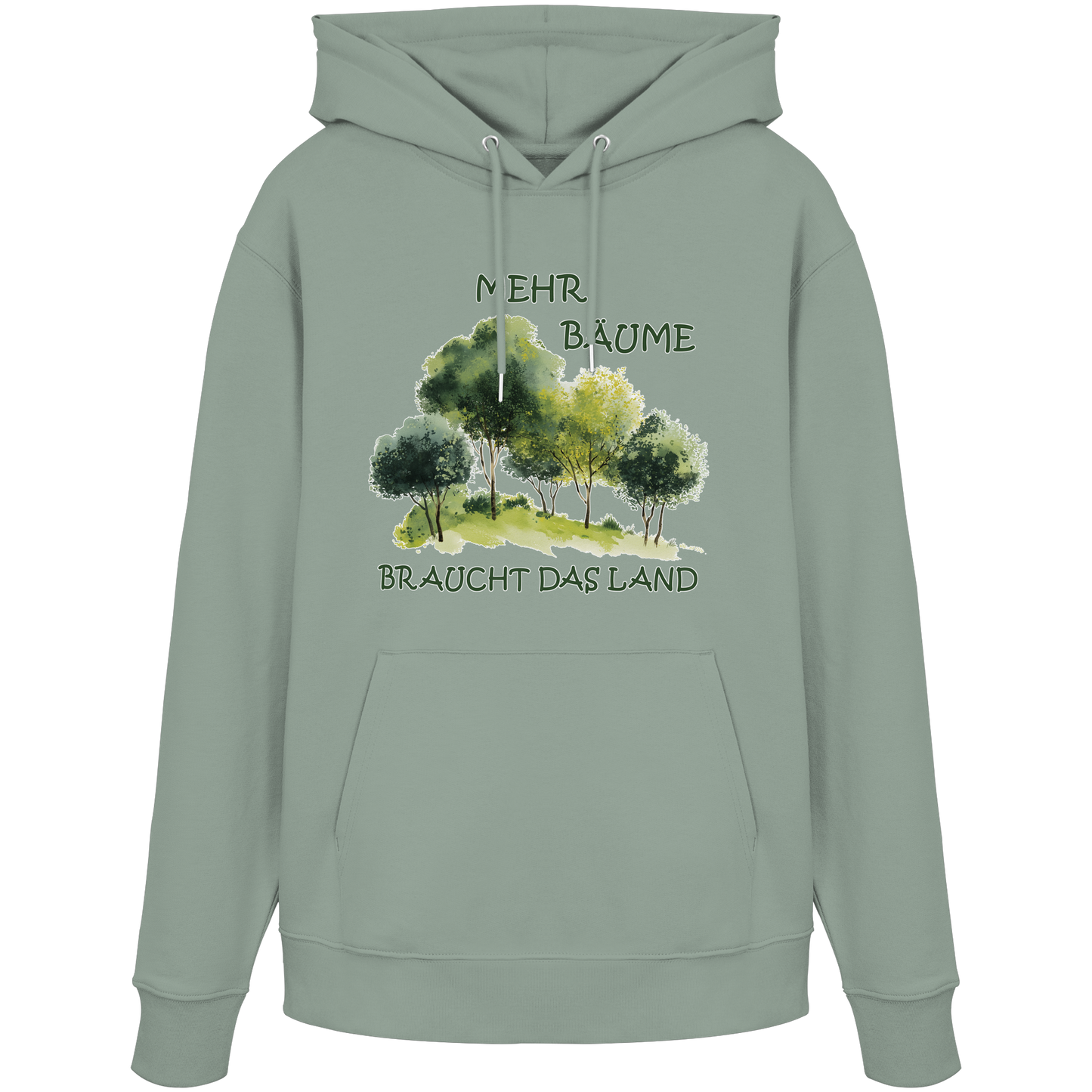 vegwear "mehr Bäume braucht das Land" - unisex Bio Hoodie / Kapuzenpulli, vegan, fair, nachhaltig
