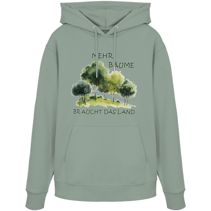 vegwear "mehr Bäume braucht das Land" - unisex Bio Hoodie / Kapuzenpulli, vegan, fair, nachhaltig