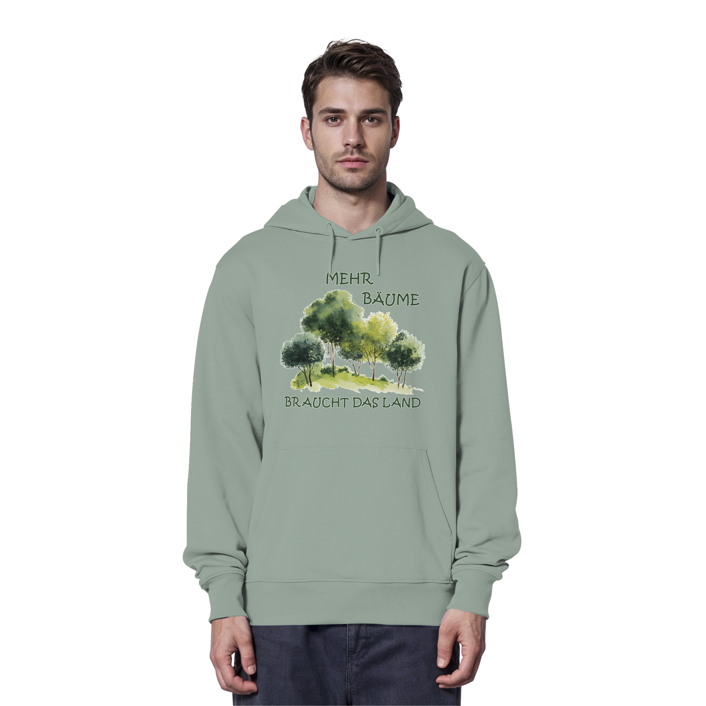vegwear "mehr Bäume braucht das Land" - unisex Bio Hoodie / Kapuzenpulli, vegan, fair, nachhaltig
