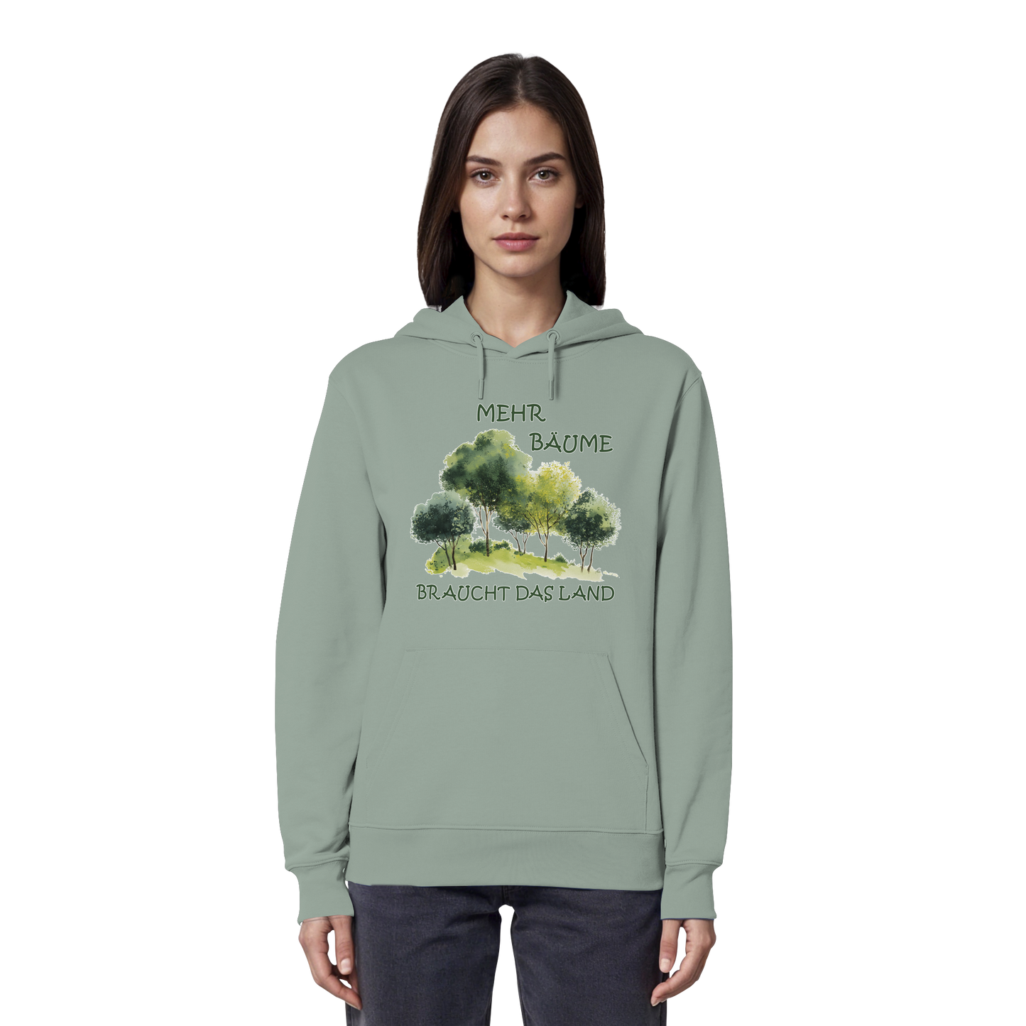 vegwear "mehr Bäume braucht das Land" - unisex Bio Hoodie / Kapuzenpulli, vegan, fair, nachhaltig