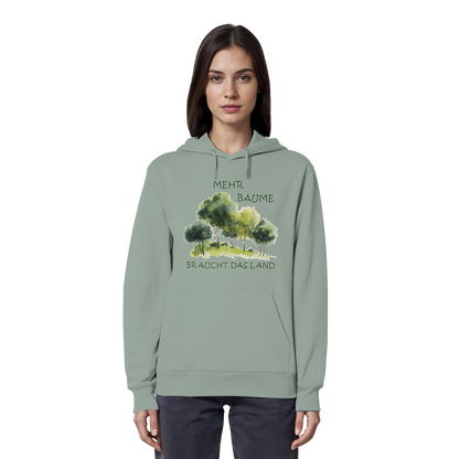 vegwear "mehr Bäume braucht das Land" - unisex Bio Hoodie / Kapuzenpulli, vegan, fair, nachhaltig