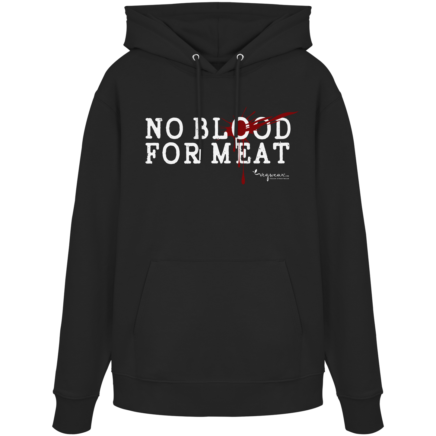 vegane Statement-Hoodie: "no blood for meat" Bio-Hoodie | vegwear